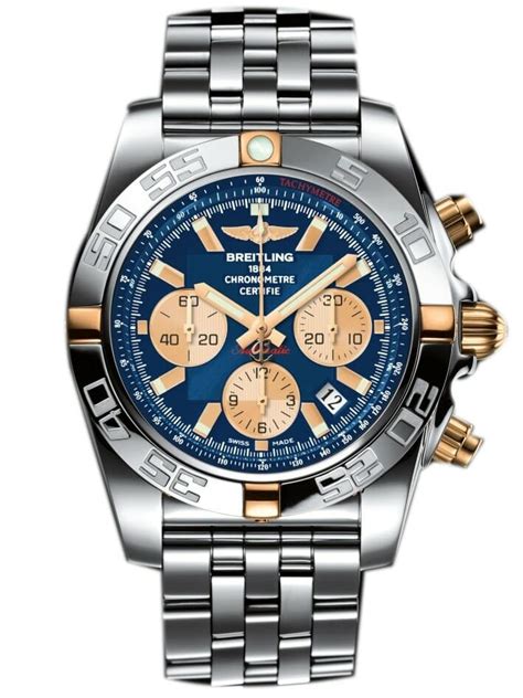 breitling blue face chronograph|breitling chronomat 44 blue face.